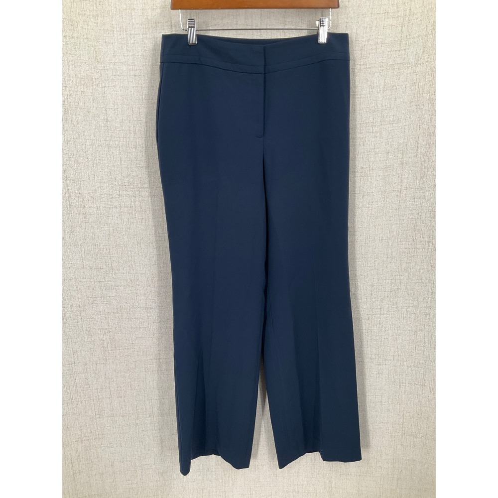 Talbots‎ Dress Pants Women 8 Navy Blue Curvy Wide Leg Professional Classic